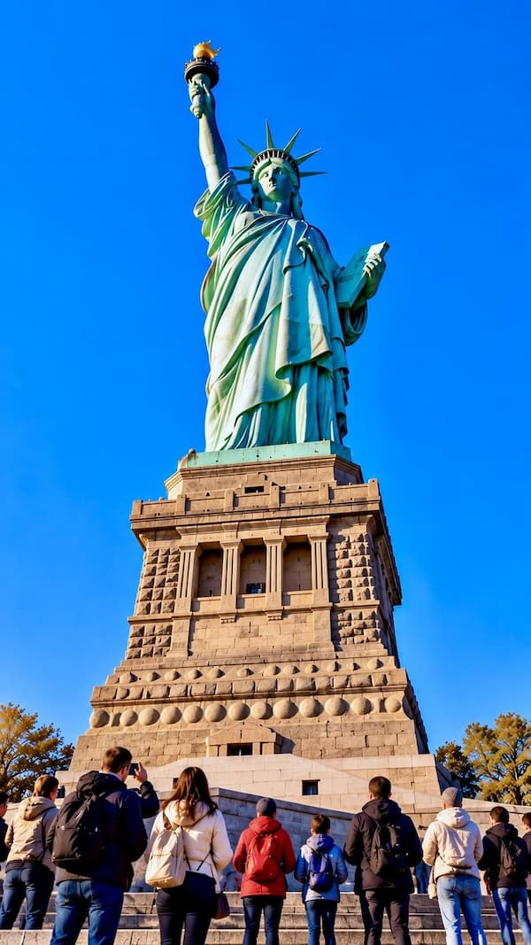liberty island statue of liberty base visitors